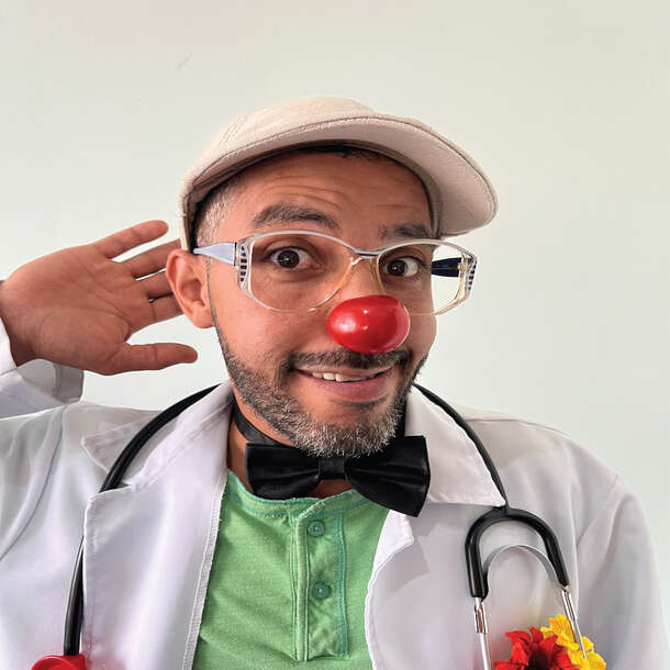 Dr. Awad Abu Kabseh, a healthcare clown