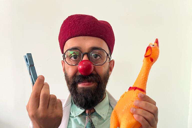 Dr. Shadi Abu Manshar, a healthcare clown